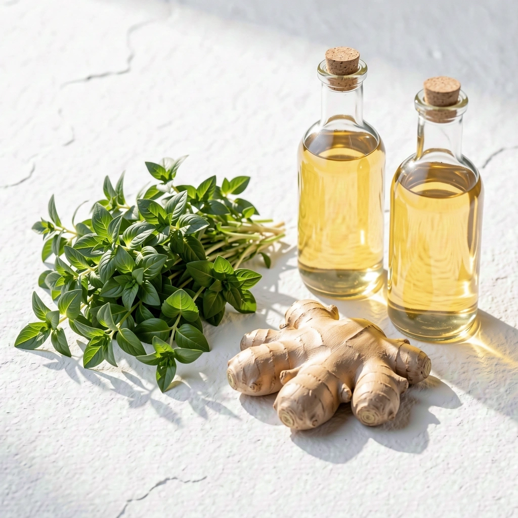 Natural ingredients on a clean surface